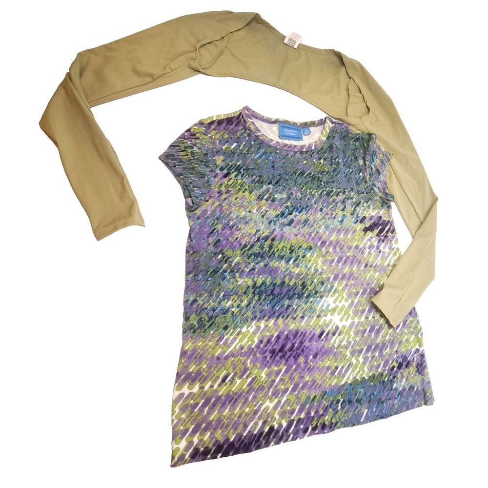 Missguided Simply Vera Shrug Top Set Women XS Green Multi Excellent Athleisure